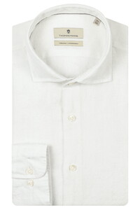 Thomas Maine Roma Modern Kent Linen Délavé Shirt White