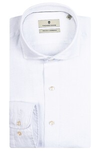 Thomas Maine Roma Modern Kent Linen Faux-Uni Shirt White