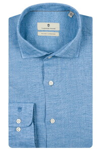Thomas Maine Roma Modern Kent Linnen Délavé Overhemd Jeans Blauw