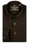 Thomas Maine Roma Modern Kent Liquid Cotton Uni Color Shirt Dark Brown Melange