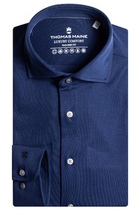 Thomas Maine Roma Modern Kent Luxury Comfort Shirt Deep Blue Melange