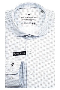 Thomas Maine Roma Modern Kent Luxury Comfort Shirt White-Brown-Blue