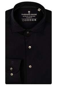 Thomas Maine Roma Modern Kent Luxury Comfort Soft Liquid Cotton Overhemd Navy