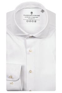 Thomas Maine Roma Modern Kent Luxury Comfort Soft Liquid Cotton Overhemd Wit