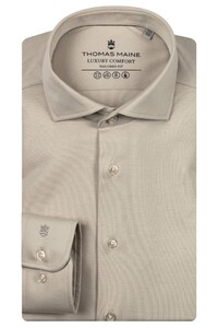 Thomas Maine Roma Modern Kent Luxury Comfort Soft Liquid Cotton Overhemd Zand