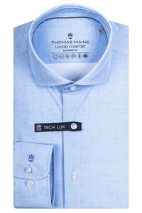 Thomas Maine Roma Modern Kent Luxury Comfort Stretch Subtle Micro Pattern Shirt Light Blue