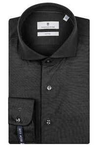 Thomas Maine Roma Modern Kent Merino Wool Jersey Shirt Dark Olive Green