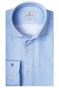 Thomas Maine Roma Modern Kent Mini Diamond Knitted 4Flex by Albini Shirt Sky Blue