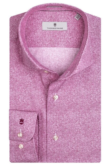 Thomas Maine Roma Modern Kent Organic Texture Pattern Shirt Pink