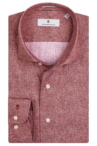 Thomas Maine Roma Modern Kent Organic Texture Pattern Shirt Red