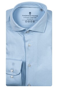 Thomas Maine Roma Modern Kent Soft Liquid Cotton Overhemd Licht Blauw
