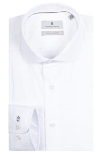 Thomas Maine Roma Modern Kent Stretch Two-Ply Uni Color Shirt White
