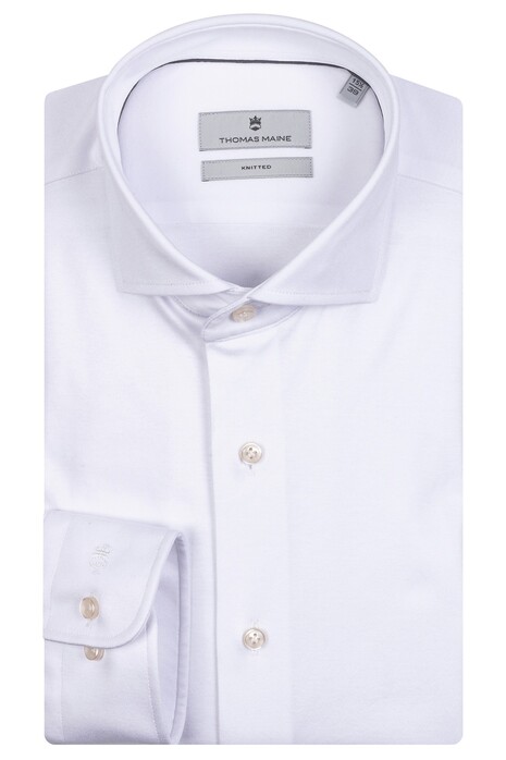 Thomas Maine Roma Modern Kent Supima Cotton Jersey Shirt White