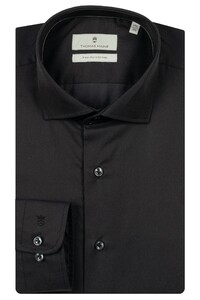 Thomas Maine Roma Modern Kent Two-Ply Cotton Non-Iron Pinpoint Overhemd Zwart
