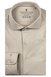 Thomas Maine Roma Modern Kent Uni Color Luxury Comfort Overhemd Zand