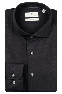 Thomas Maine Roma Modern Kent Uni Color Merino Jersey Overhemd Navy