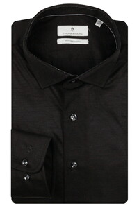 Thomas Maine Roma Modern Kent Uni Color Merino Jersey Shirt Black