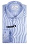 Thomas Maine Roma Two-Ply Cotton Stripe Modern Kent Shirt Blue
