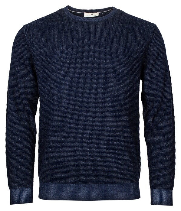 Thomas Maine Ronde Hals Allover Structure Knit Pullover Navy