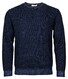 Thomas Maine Ronde Hals Allover Structure Knit Trui Navy