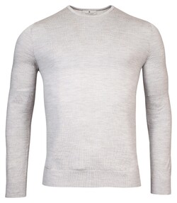 Thomas Maine Ronde Hals Single Knit Merino Wool Pullover Light Grey