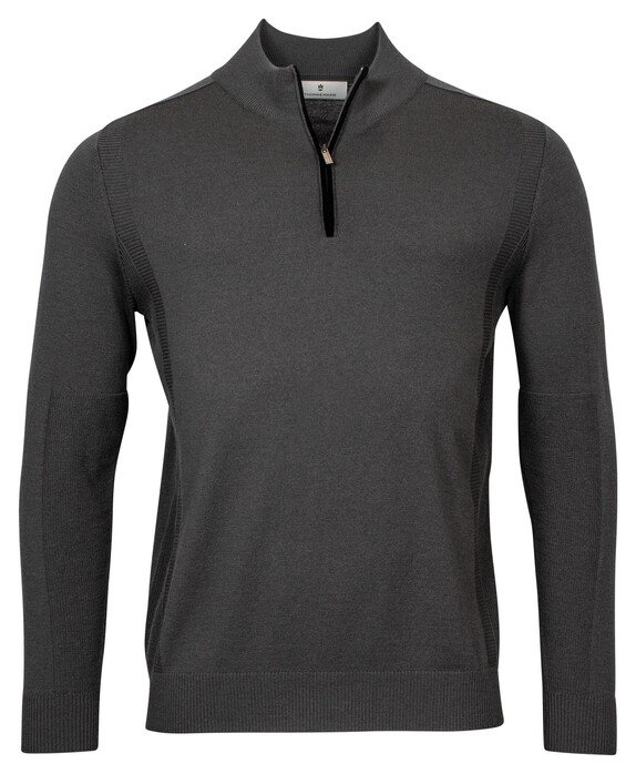 Thomas Maine Shirt Style Pullover Zip Single Knit Dark Gray