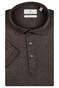 Thomas Maine Short Sleeve Merino Wool Jersey Poloshirt Dark Brown Melange