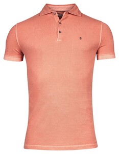 Thomas Maine Short Sleeve Pigment Dyed Piqué Polo Coral
