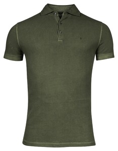 Thomas Maine Short Sleeve Pigment Dyed Piqué Polo Donker Groen