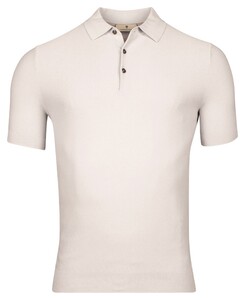 Thomas Maine Short Sleeve Subtle Structure Knit Piqué Garment Dye Polo Licht Grijs