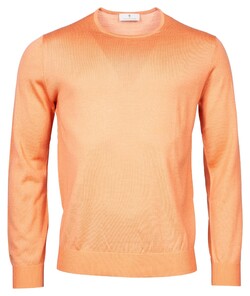 Thomas Maine Single Knit Crew Neck Pullover Bright Orange