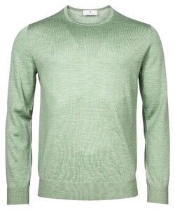 Thomas Maine Single Knit Crew Neck Pullover Green