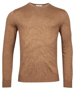 Thomas Maine Single Knit Crew Neck Trui Camel