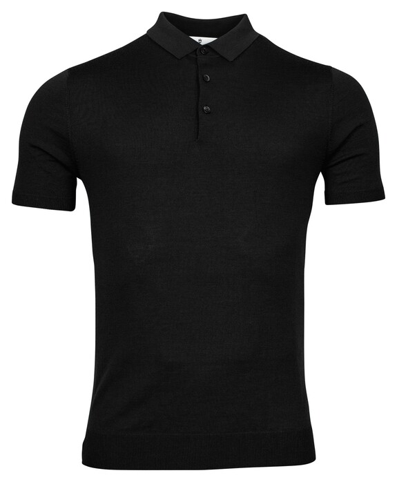 Thomas Maine Single Knit Shirt Style Pullover Black