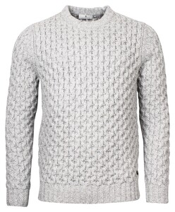 Thomas Maine Structure Cable Knit Pullover Light Grey
