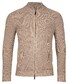 Thomas Maine Superfine Lambswool 2-Way Zip Half Cardigan Vintage Knit Extra Dark Sand Melange