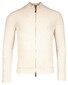 Thomas Maine Superfine Lambswool 2-Way Zip Half Cardigan Vintage Knit Off White