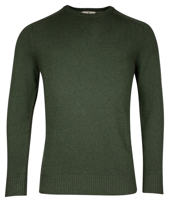 Thomas Maine Superfine Lamsbswool Crew Neck Single Knit Vintage Pullover Greengrey