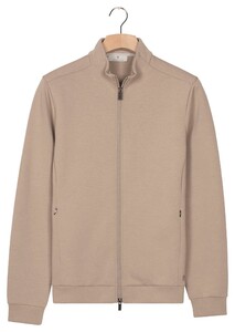 Thomas Maine Sweat Cardigan Full Two Way Zip Side Pockets Vest Greige