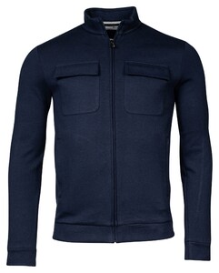 Thomas Maine Sweat Cardigan Jacket Zip Doubleface Interlock Vest Navy