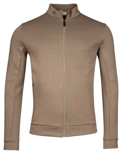 Thomas Maine Sweat Cardigan Zip Doubleface Interlock Greige