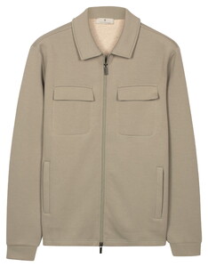 Thomas Maine Sweat Double Chest Pocket Two-Way Zip Overshirt Green