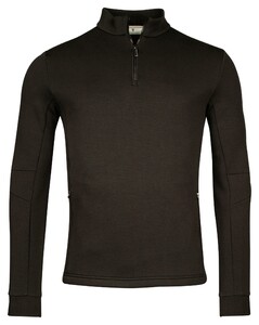 Thomas Maine Sweat Half Zip Doubleface Interlock Pullover Black