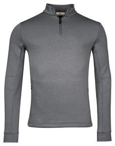 Thomas Maine Sweat Half Zip Doubleface Interlock Pullover Greyblue