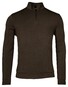 Thomas Maine Sweatshirt Half Zip Doubleface Non Brushed Pullover Dark Brown Melange