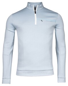 Thomas Maine Sweatshirt Half Zip Doubleface Pullover Light Blue