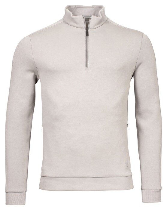 Thomas Maine Sweatshirt Zip Doubleface Pullover Extra Light Grey Melange