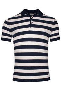 Thomas Maine Terry Cloth Knitted Short Sleeve Polo Ink Blue