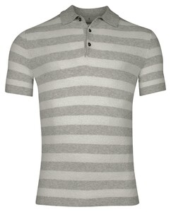 Thomas Maine Terry Cloth Knitted Short Sleeve Polo Licht Grijs