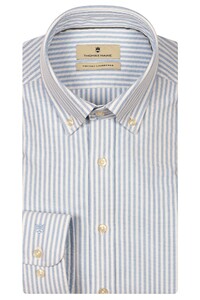Thomas Maine Torino Button-Down Oxford Stripe Shirt Light Blue
